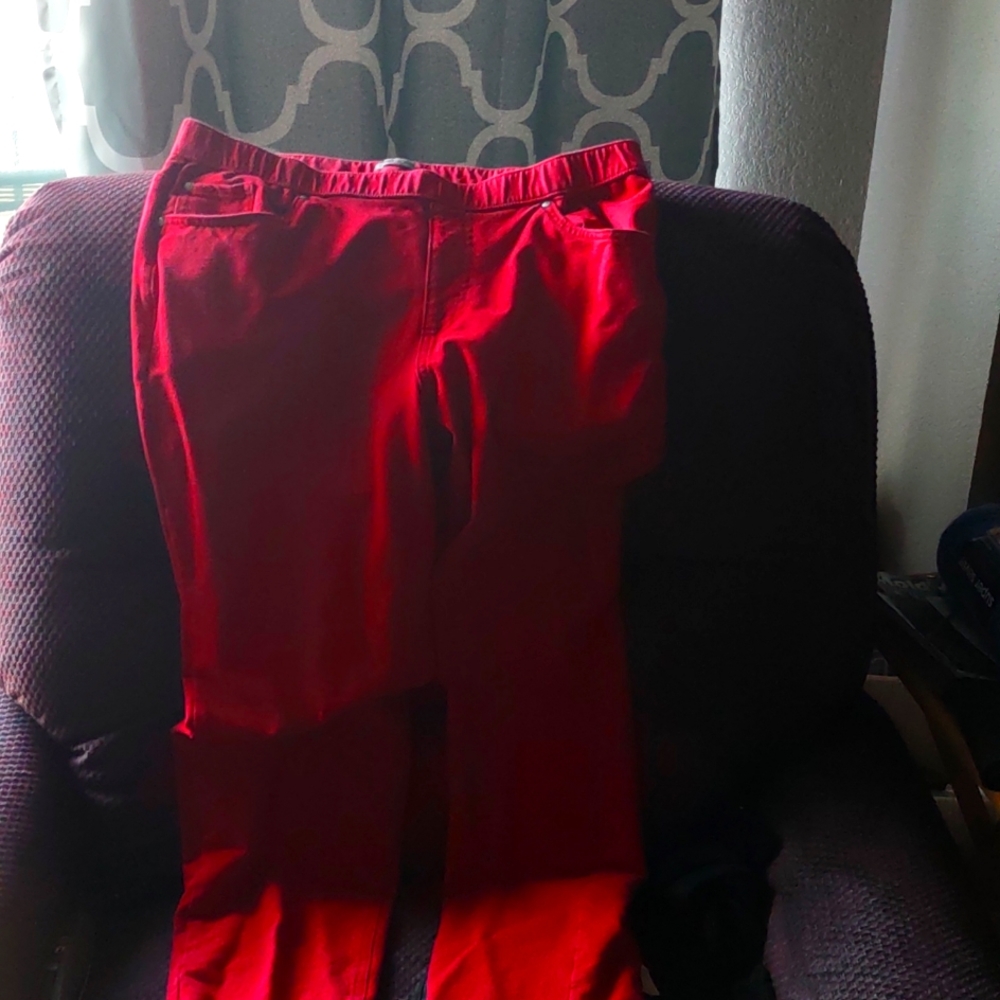 Red dress jeans
